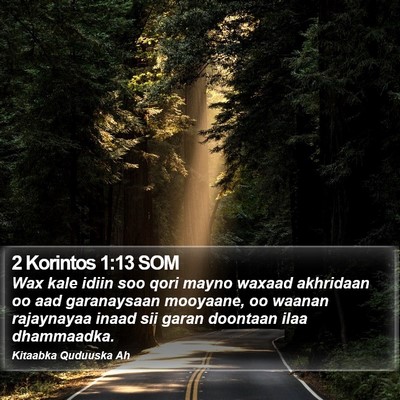 2 Korintos 1:13 SOM Bible Verse Image