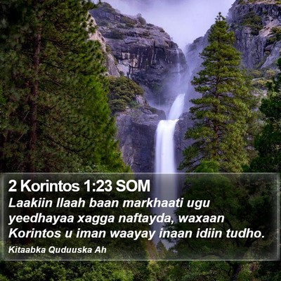 2 Korintos 1:23 SOM Bible Verse Image