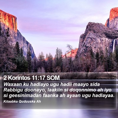 2 Korintos 11:17 SOM Bible Verse Image