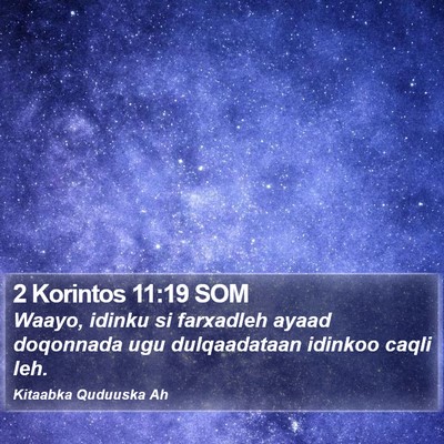 2 Korintos 11:19 SOM Bible Verse Image
