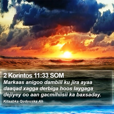 2 Korintos 11:33 SOM Bible Verse Image