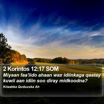 2 Korintos 12:17 SOM Bible Verse Image