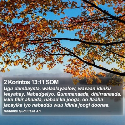 2 Korintos 13:11 SOM Bible Verse Image