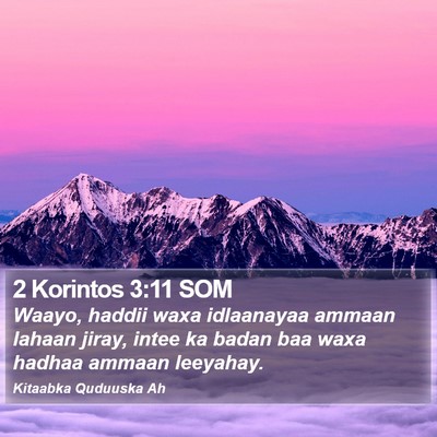 2 Korintos 3:11 SOM Bible Verse Image