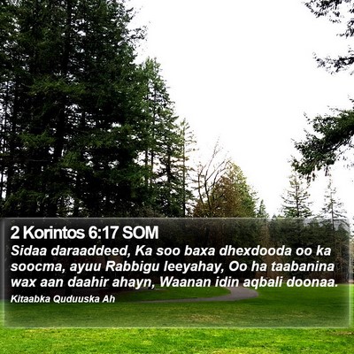 2 Korintos 6:17 SOM Bible Verse Image