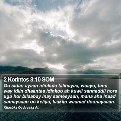 2 Korintos 8:10 SOM Bible Verse Image