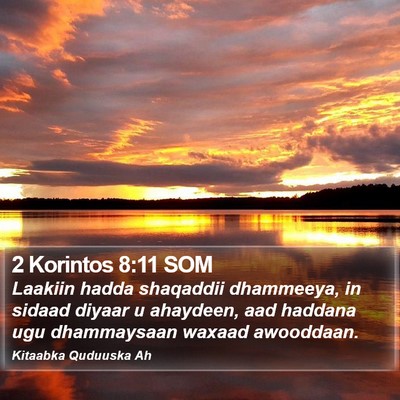 2 Korintos 8:11 SOM Bible Verse Image