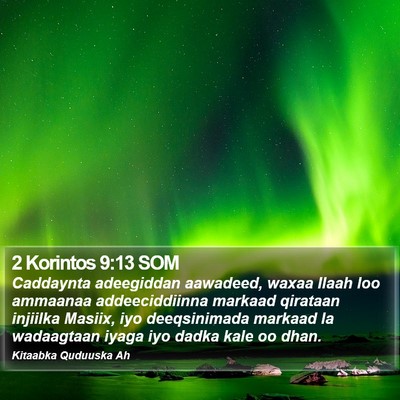 2 Korintos 9:13 SOM Bible Verse Image