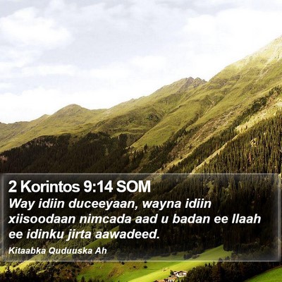 2 Korintos 9:14 SOM Bible Verse Image