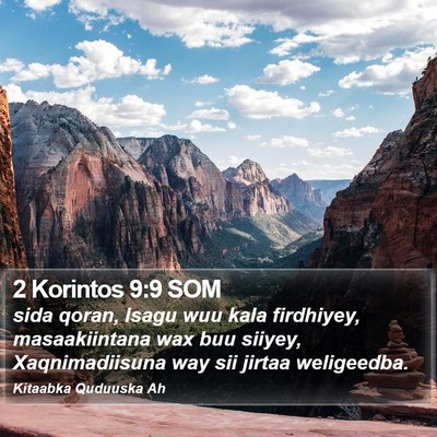 2 Korintos 9:9 SOM Bible Verse Image