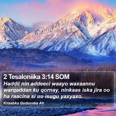 2 Tesaloniika 3:14 SOM Bible Verse Image