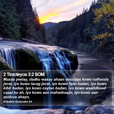 2 Timoteyos 3:2 SOM Bible Verse Image