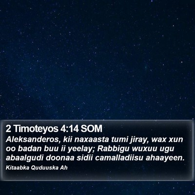 2 Timoteyos 4:14 SOM Bible Verse Image