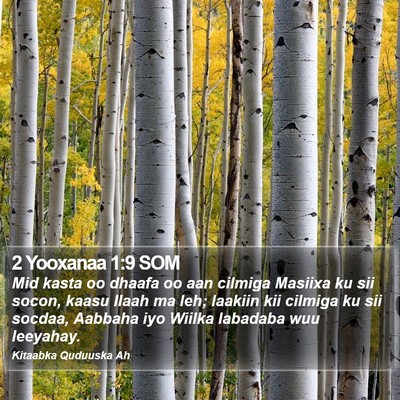 2 Yooxanaa 1:9 SOM Bible Verse Image