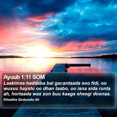 Ayuub 1:11 SOM Bible Verse Image