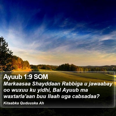 Ayuub 1:9 SOM Bible Verse Image
