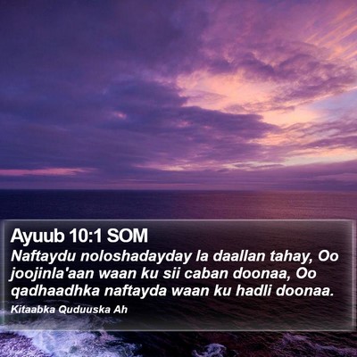Ayuub 10:1 SOM Bible Verse Image