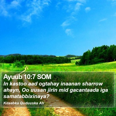 Ayuub 10:7 SOM Bible Verse Image