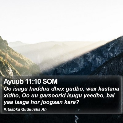 Ayuub 11:10 SOM Bible Verse Image