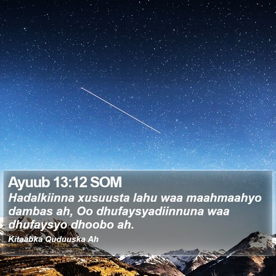 Ayuub 13:12 SOM Bible Verse Image