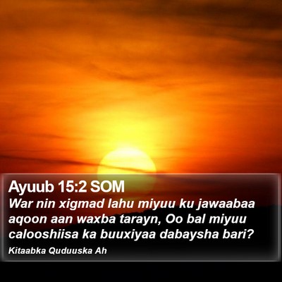 Ayuub 15:2 SOM Bible Verse Image