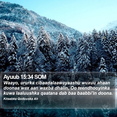Ayuub 15:34 SOM Bible Verse Image