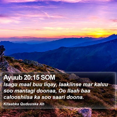 Ayuub 20:15 SOM Bible Verse Image