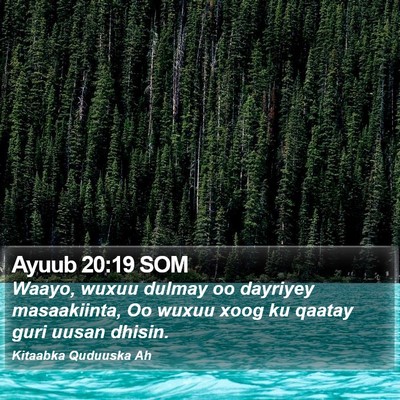 Ayuub 20:19 SOM Bible Verse Image