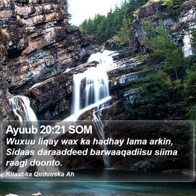 Ayuub 20:21 SOM Bible Verse Image