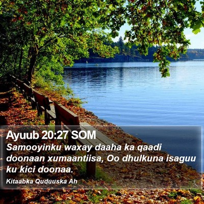 Ayuub 20:27 SOM Bible Verse Image