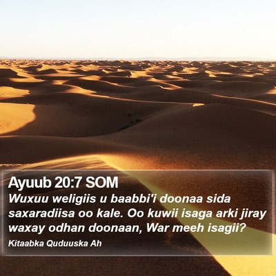 Ayuub 20:7 SOM Bible Verse Image