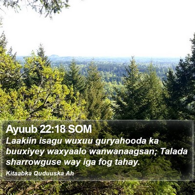 Ayuub 22:18 SOM Bible Verse Image