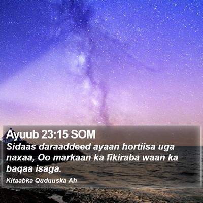 Ayuub 23:15 SOM Bible Verse Image