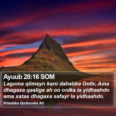 Ayuub 28:16 SOM Bible Verse Image