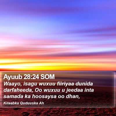 Ayuub 28:24 SOM Bible Verse Image