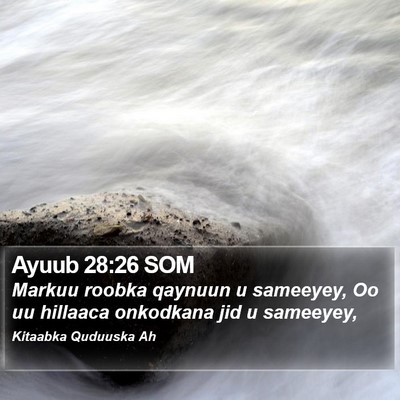 Ayuub 28:26 SOM Bible Verse Image