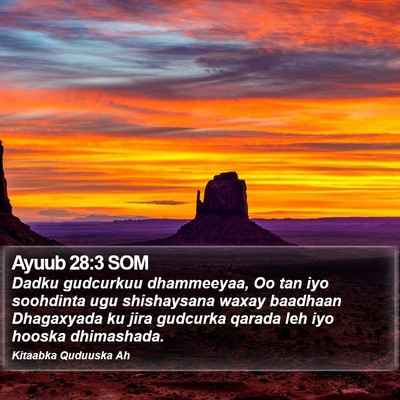Ayuub 28:3 SOM Bible Verse Image