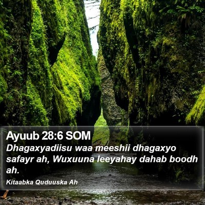 Ayuub 28:6 SOM Bible Verse Image