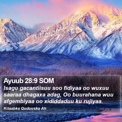 Ayuub 28:9 SOM Bible Verse Image
