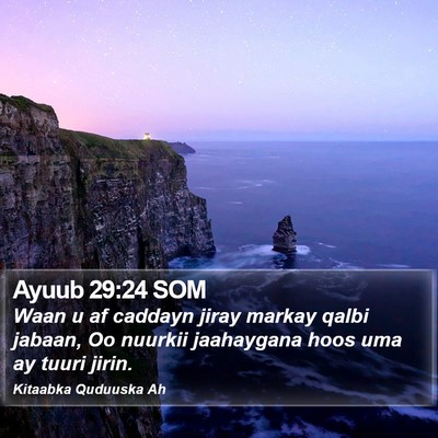Ayuub 29:24 SOM Bible Verse Image