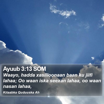 Ayuub 3:13 SOM Bible Verse Image