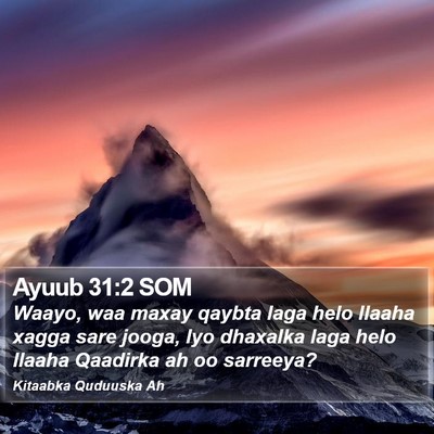 Ayuub 31:2 SOM Bible Verse Image