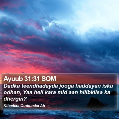 Ayuub 31:31 SOM Bible Verse Image
