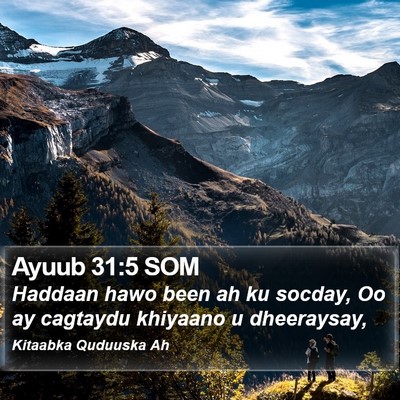 Ayuub 31:5 SOM Bible Verse Image
