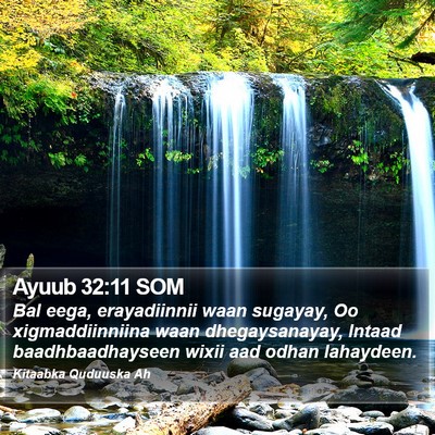 Ayuub 32:11 SOM Bible Verse Image