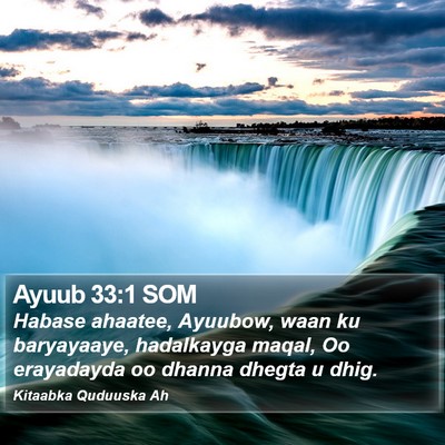 Ayuub 33:1 SOM Bible Verse Image