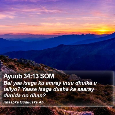Ayuub 34:13 SOM Bible Verse Image