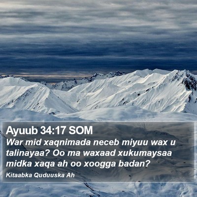 Ayuub 34:17 SOM Bible Verse Image