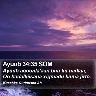 Ayuub 34:35 SOM Bible Verse Image