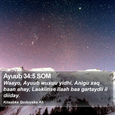 Ayuub 34:5 SOM Bible Verse Image